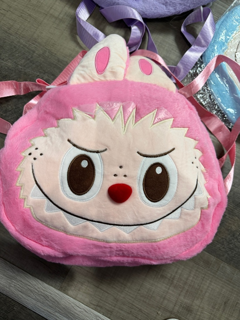 Kids Plush Pink labubu Backpack